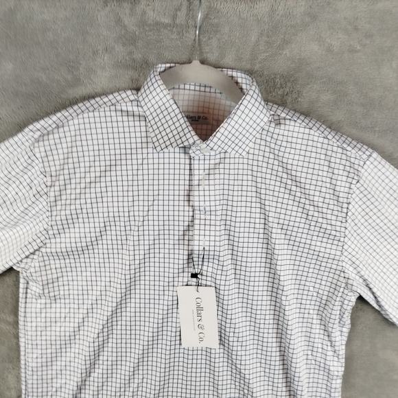 Collars & Co. Other - NWT Collars and Co Polo Shirt Mens Medium Blue Check Preppy‎ Dress Collar